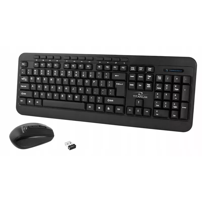 Conjunto de teclado e rato sem fios ESPERANZA Akron TK109 2,4 GHz, recetor USB, preto