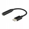 Adaptador de cabo SAVIO AK-35/B USB Type-C (3.1) macho para conector fêmea 3,5 mm, preto