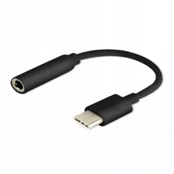 Adaptador de cabo SAVIO AK-35/B USB Type-C (3.1) macho para conector fêmea 3,5 mm, preto