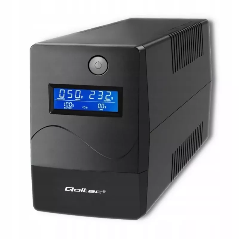 UPS Qoltec Monolith Dupla conversão Online 0,65 kVA 360 W 2 tomadas AC