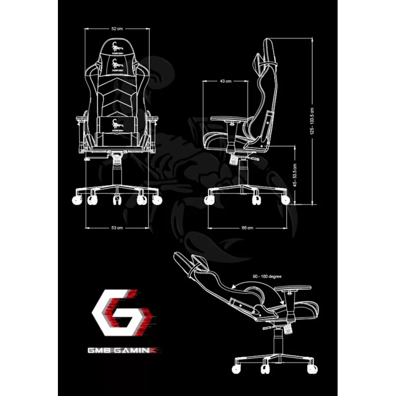 Cadeira gaming para PC Gembird GC-SCORPION-02X