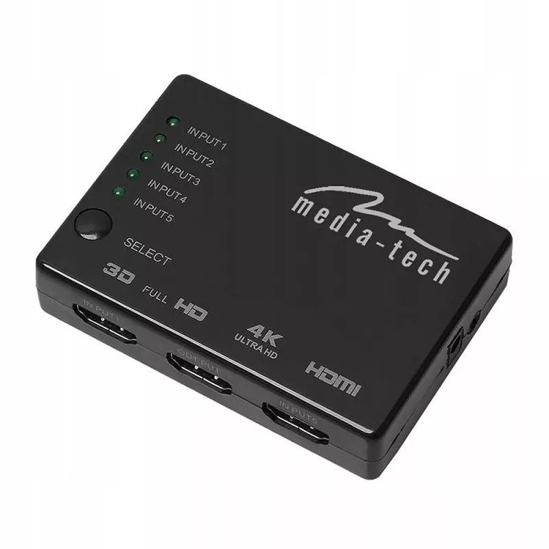 Media-Tech MT5207 Comutador HDMI 5x, 4K