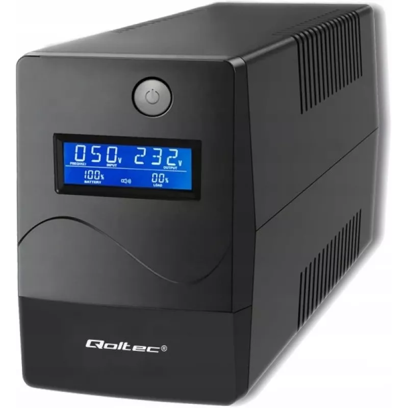 UPS Qoltec Monolith (fonte de alimentação ininterrupta) Dupla conversão (Online) 0,45 kVA 240 W 2 tomadas