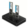 Estação de acoplagem Qoltec 50310 para 2x SSD M.2 SATA NGFF USB Type-C