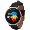 Smartwatch de couro Garett Verona dourado-preto