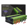 Qoltec Monolith Conversor de tensão | Carregamento de bateria | UPS | 2000W | 4000W | 12V para 230V | Onda sinusoidal pura | LCD preto-verde