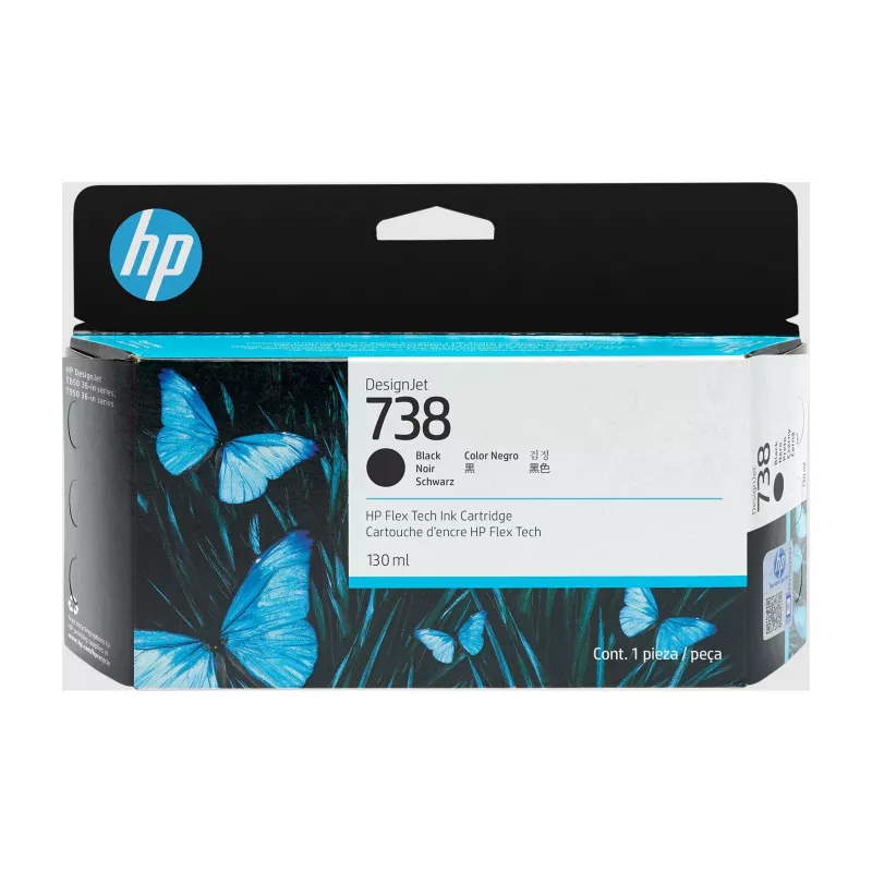 Cartucho de tinta HP 498N4A 738 preto compatível com impressoras HP, tinta de substituição preta