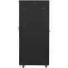 Armário rack Lanberg FF01-8042-23B de chão de 19 polegadas 42U 800x1000 mm, porta de malha perfurada, flat pack, preto