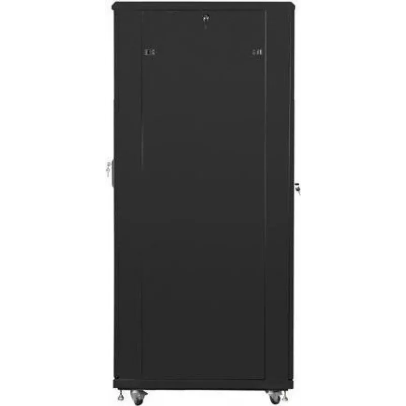 Armário rack Lanberg FF01-8042-23B de chão de 19 polegadas 42U 800x1000 mm, porta de malha perfurada, flat pack, preto