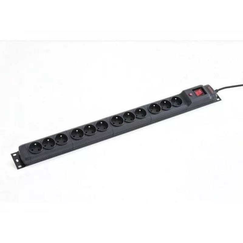 Régua de tomadas para rack ARMAC M12 19 polegadas, 12x 230V, vertical, 1,5m, preto (M12/15/CZ)