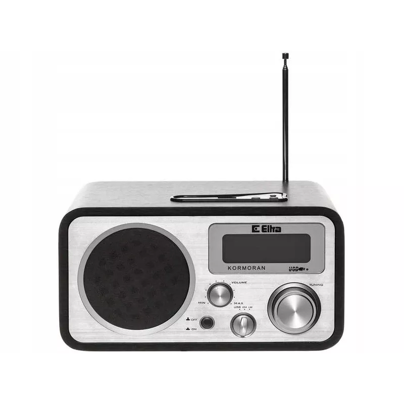 ELTRA Kormoran rádio de secretária FM/LW com reprodução MP3 por USB, castanho