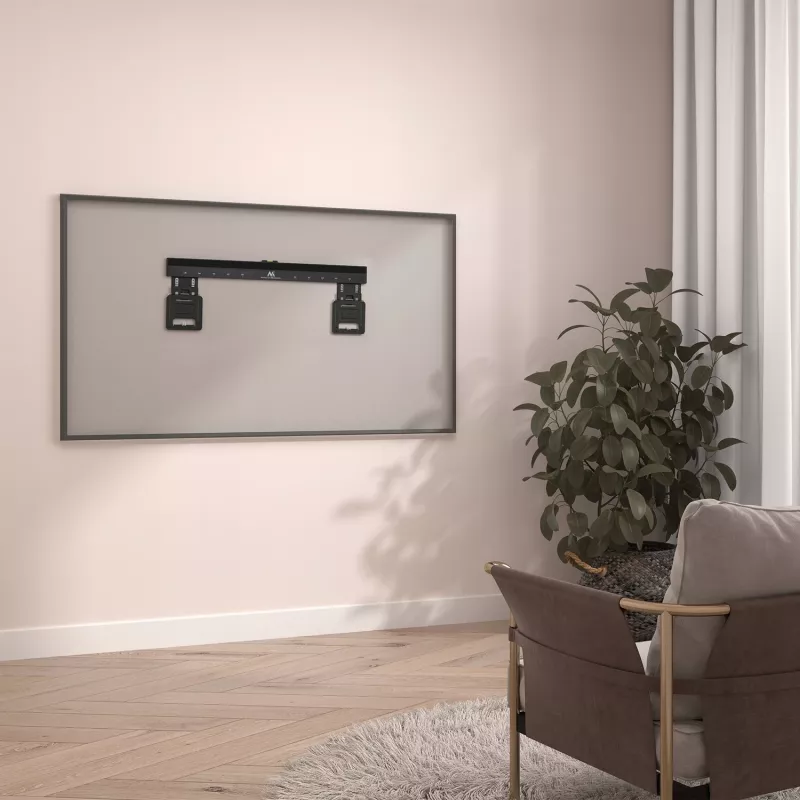 Suporte de parede para TV ultra-fino Maclean MC-481 para televisores planos e curvos de 37-80 polegadas, máx. 75 kg, VESA 600x400, suporte de TV universal