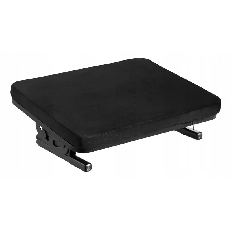Apoio para os pés MACLEAN MC-460 apoio para os pés ergonómico acolchoado em metal, base antiderrapante, inclinação -20–20°, carga máx. 20 kg, preto