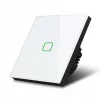 Interruptor de luz tátil MACLEAN MCE701W individual vidro branco botão quadrado