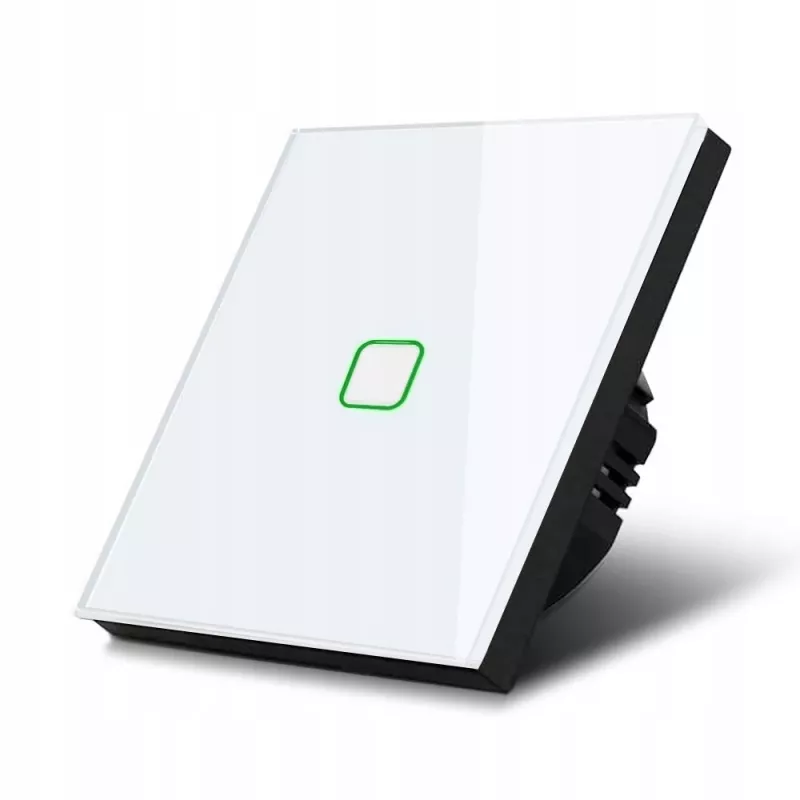 Interruptor de luz tátil MACLEAN MCE701W individual vidro branco botão quadrado