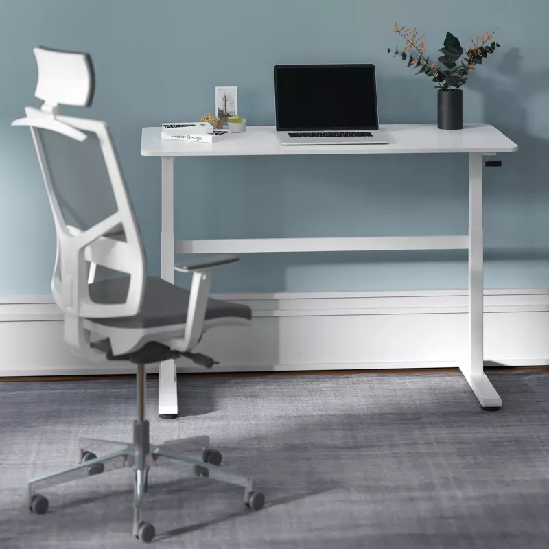 Secretária ajustável em altura manualmente Ergo Office, máx. 40 kg, altura máx. 117 cm, com tampo para trabalho de pé e sentado, ER-401 W