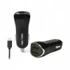Carregador de automóvel 2xUSB + USB-C 2,1A preto