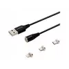 Cabo USB Savio CL-152 1 m USB 2.0 USB C Micro USB A/Lightning preto