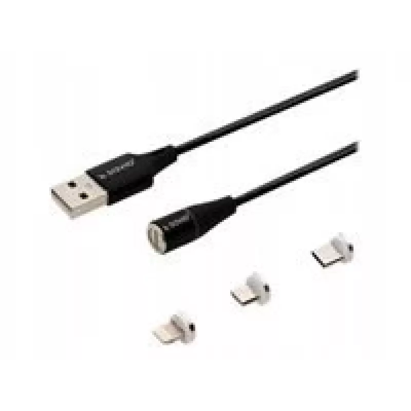 Cabo USB Savio CL-152 1 m USB 2.0 USB C Micro USB A/Lightning preto
