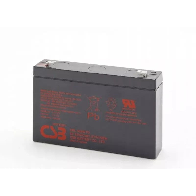 Bateria de chumbo-ácido recarregável csb HRL634WF2 6V 9Ah para backup e UPS