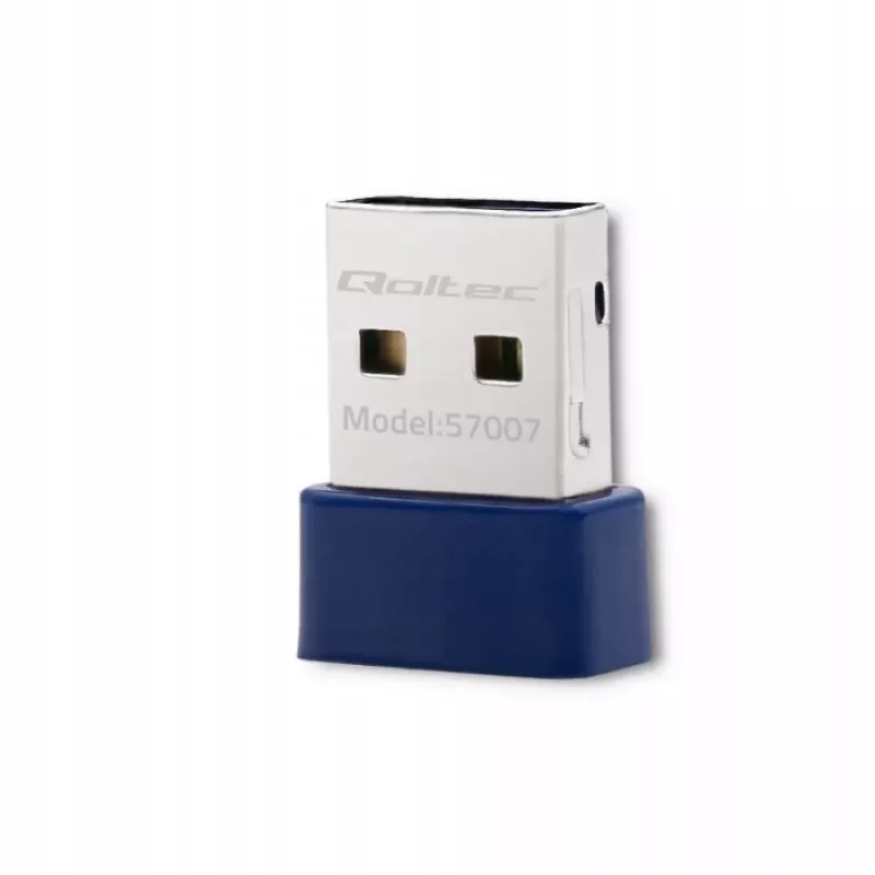 Adaptador Wi-Fi Mini USB sem fios compacto QOLTEC 57007 – Single-Band 2,4 GHz, até 150 Mbit/s, antena interna