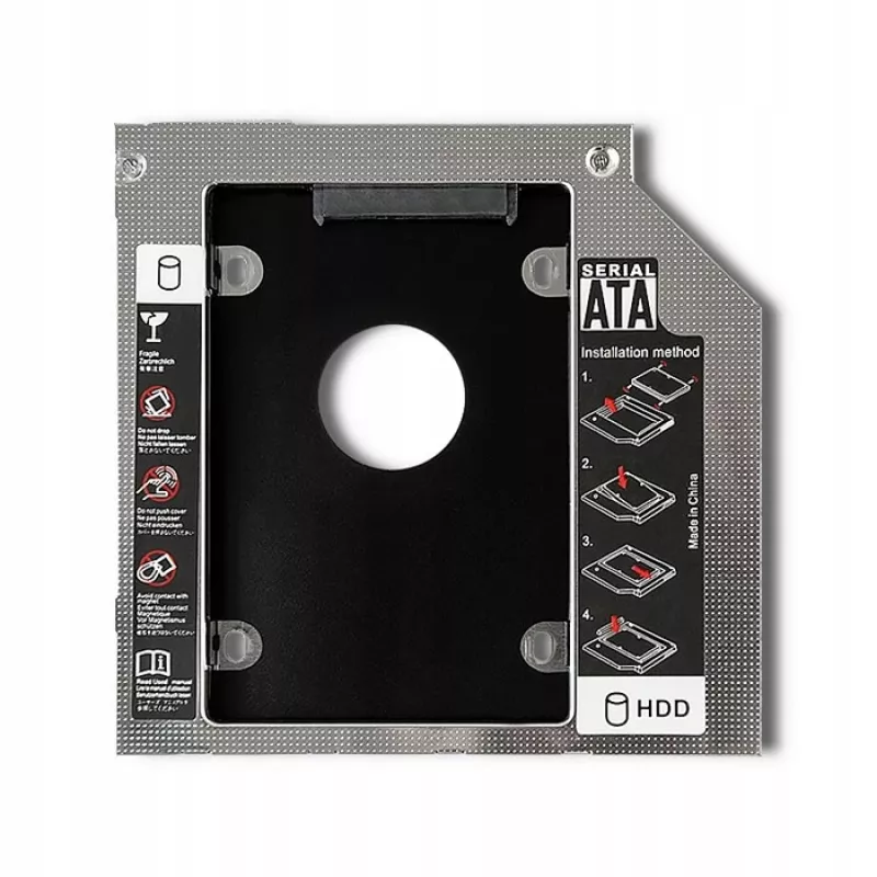 Caddy para segunda baía de disco de portátil 2.5 HDD 12.7 mm