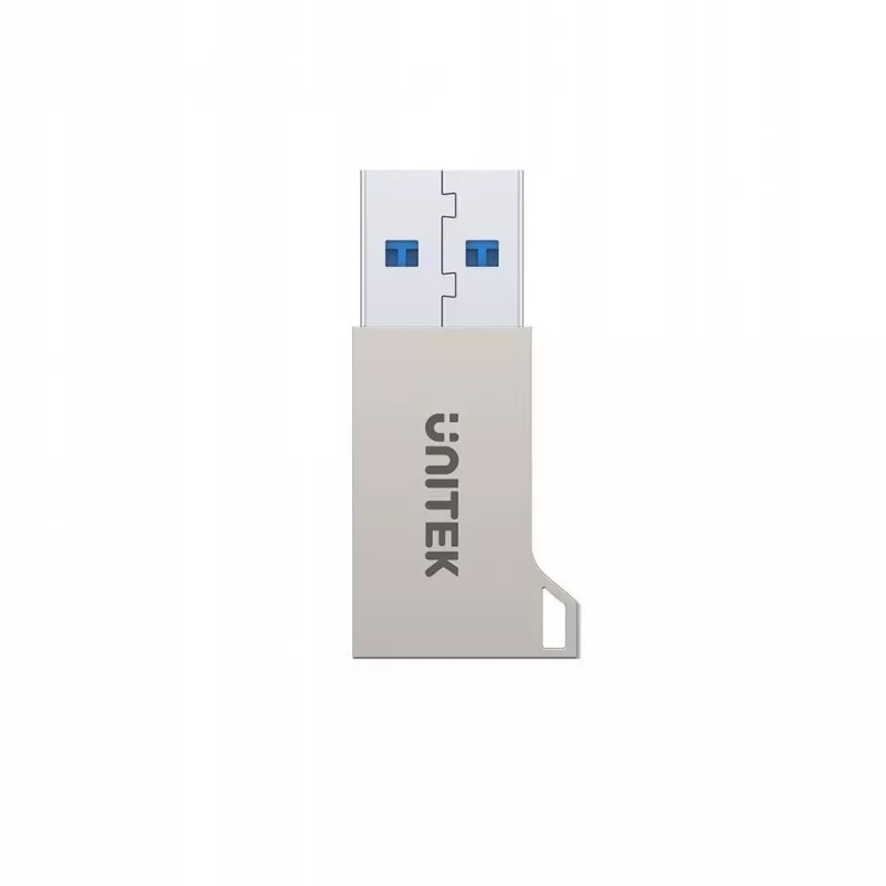 Unitek A1034NI adaptador de USB-A macho para USB-C fêmea, USB 3.1 Gen1, prateado