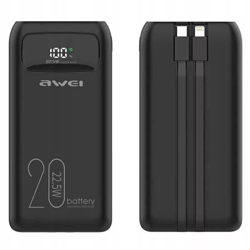 Powerbank 20000mAh P169 K 22.5W USB-C + Cabo Apple