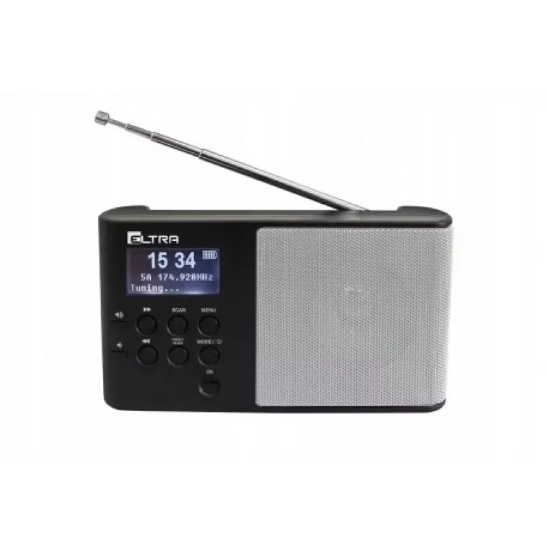 Rádio DAB+ de mesa Eltra modelo em prateado