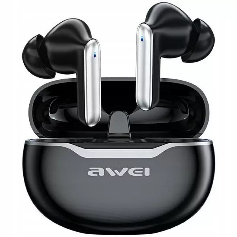 Auscultadores Awei Bluetooth 5.3 T50 TWS estojo de carregamento /preto
