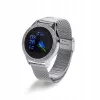 Smartwatch ORO-MED ORO-SMART CRYSTAL SILVER — caixa redonda em metal, LCD 240 × 198, ecrã de 1,04 polegadas, Bluetooth 4.0, à prova de água, bateria de 120 mAh