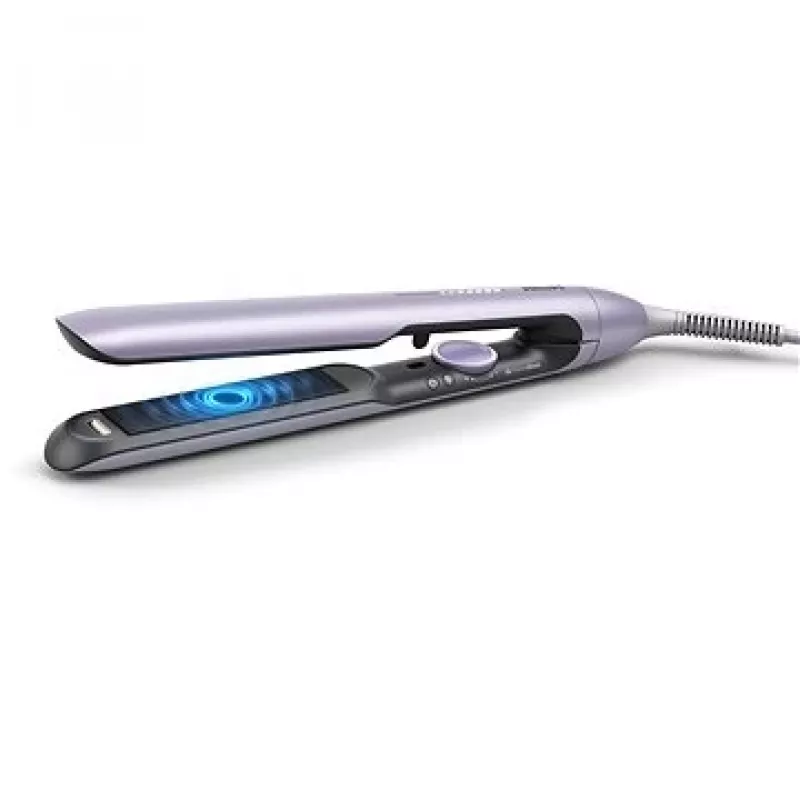 Prancha de alisamento Philips BHS742/00 (série 7000) — placas de cerâmica, 12 níveis de temperatura, 120–240 V, cabo de 2 m, roxo