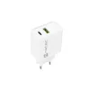 Carregador rápido de rede NATEC RIBERA 12V 20W USB-C PD 3.0 + USB-A Samsung AFC branco