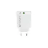 Carregador rápido de rede NATEC RIBERA 12V 20W USB-C PD 3.0 + USB-A Samsung AFC branco