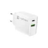 Carregador rápido de rede NATEC RIBERA 12V 20W USB-C PD 3.0 + USB-A Samsung AFC branco