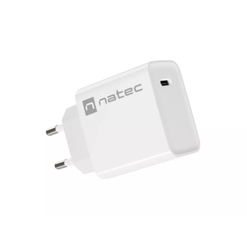 Carregador rápido USB-C para interiores NATEC RIBERA 12V 20W Quick Charge 3.0 branco