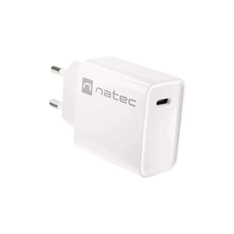 Carregador rápido USB-C para interiores NATEC RIBERA 12V 20W Quick Charge 3.0 branco