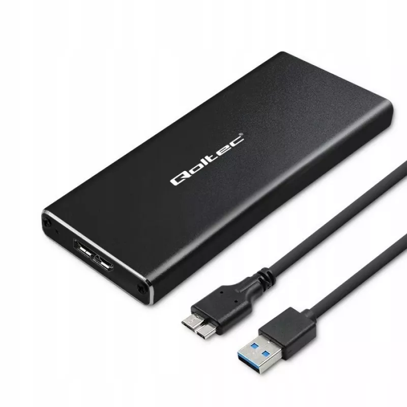 Caixa para SSD M.2 SATA QOLTEC 51854 USB 3.0 sem ferramentas
