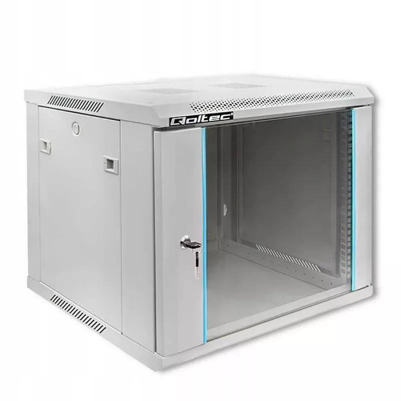 Armário rack QOLTEC 19 polegadas 9U 600x500x600 montagem na parede ou no chão caixa de servidor