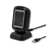 Leitor de códigos de barras fixo 1D/2D QOLTEC 50864, sensor LED, USB (com fios), preto, 145×85×80 mm
