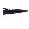 Patch panel 19 polegadas 24 portas, CAT6, S/FTP, 1U, gestão de cabos, preto (completo)