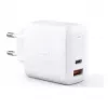 Carregador de parede Aukey PA-B3 branco GaN 65W USB-C / USB-A carregador rápido