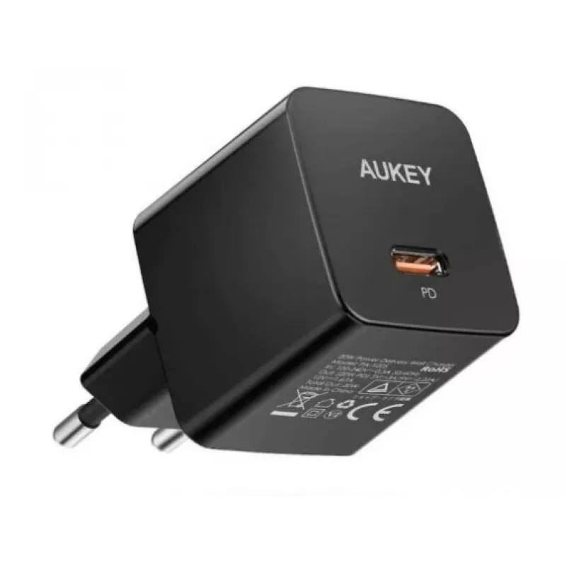Carregador de parede Aukey PA-Y20S 20W USB-C Power Delivery, compacto, uma porta