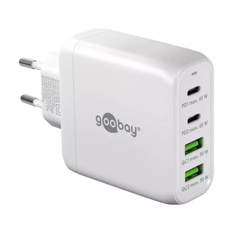 Goobay 64818 carregador para dispositivos móveis auscultadores - portátil - smartphone branco AC carregamento rápido interior (64818)