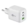 Carregador rápido USB-C Nano, PD, GaN, 65 Watt (branco, 1x USB-A, 2x USB-C PD, Charge 3.0)