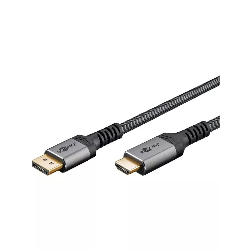 Goobay 65268 Adaptador de cabo de vídeo 1 m DisplayPort HDMI Cinzento (65268)
