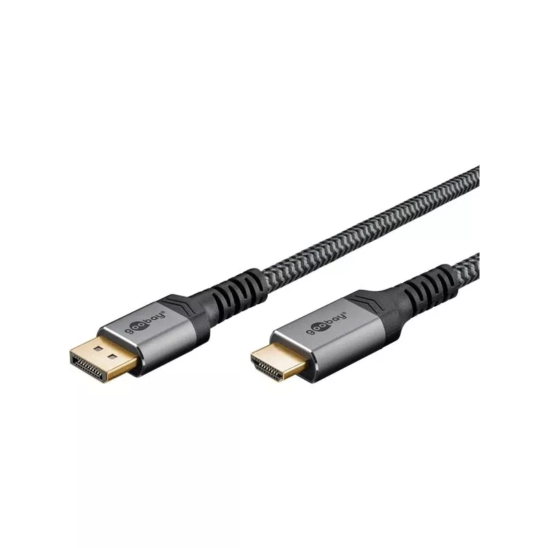 Goobay 65269 Adaptador de cabo de vídeo 2 m DisplayPort HDMI Cinzento (65269)