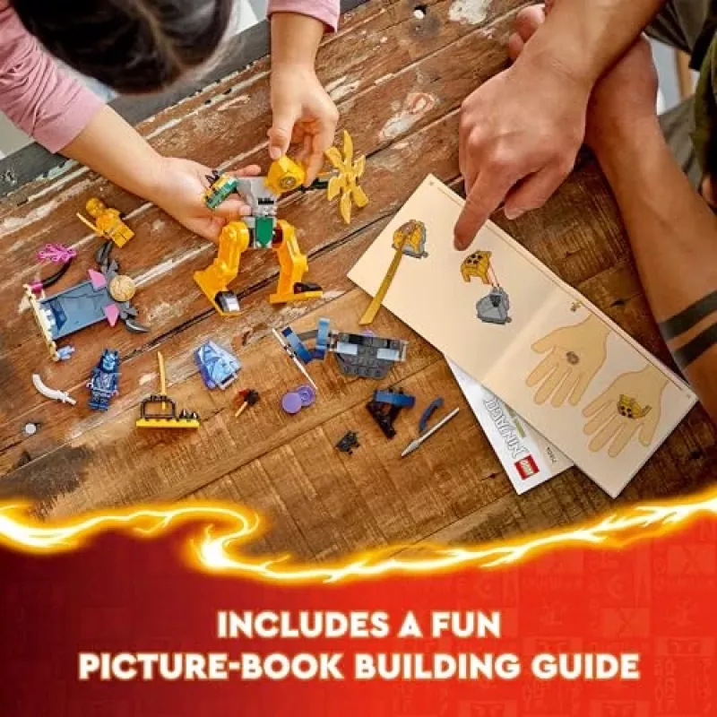 LEGO NINJAGO Arin's Battle Mech Figura de ação Brinquedo ninja para rapazes e raparigas a partir de 4 anos, conjunto Dragons Rising com minifigura Arin e mini-katana