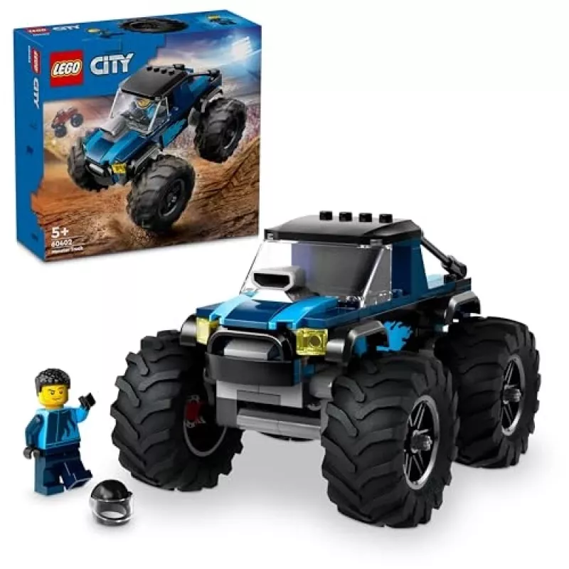 Brinquedo de construção LEGO City 60402 Monster Truck azul com pneus grandes, 148 peças, 1 minifigura, idade 5+