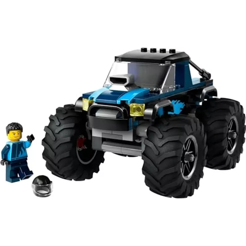 Brinquedo de construção LEGO City 60402 Monster Truck azul com pneus grandes, 148 peças, 1 minifigura, idade 5+